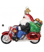 NEW - Old World Christmas Glass Ornament - Biker Santa